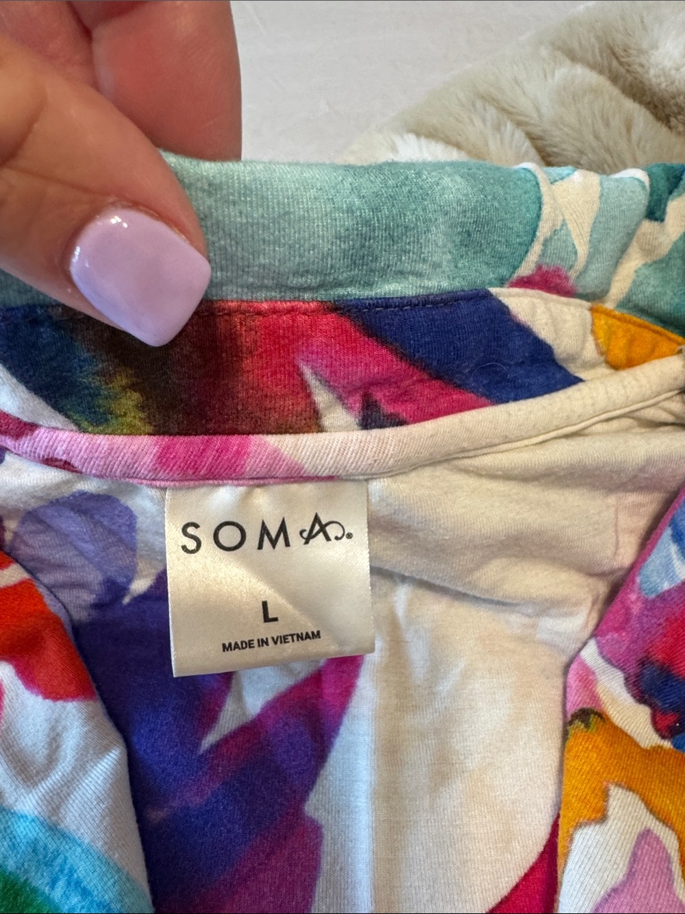 Soma Multicolor Floral-Print Lounge Top - Picture 3 of 4